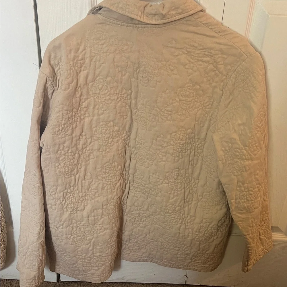 Coldwater Creek Quilted Beige Utility Jacket - Picture 2 of 3